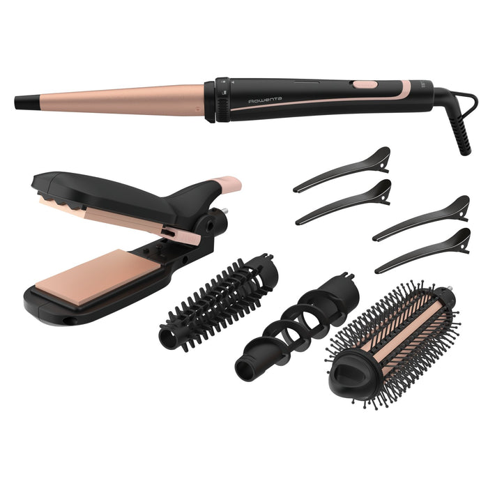 EAN 3121040081860 - Rowenta Infinite Looks CF4231 Herramienta de peinado con múltiples accesorios Caliente Negro, Bronce 1,8  imagen 1