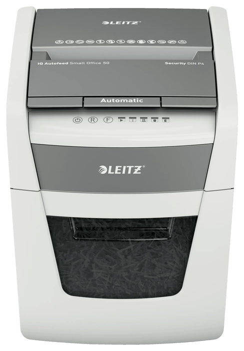 EAN 4002432128754 - Leitz Autofeed 50X P4 Small Office triturador de papel Corte cruzado 55 dB 22 cm Blanco imagen 1