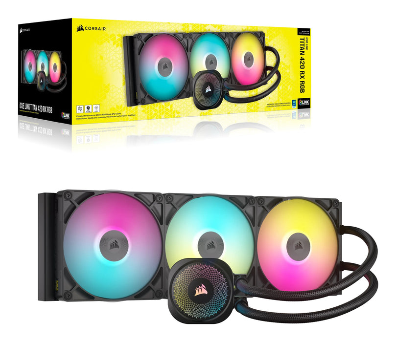EAN 0840006685449 - Corsair iCUE LINK TITAN 420 RX RGB Procesador Sistema de refrigeración líquida todo en uno 14 cm Negro 1  imagen 6