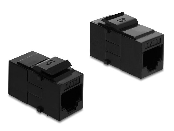 Delock Keystone Módulo Empalme Rj14 Conector Hembra A Rj14 Conector Hembra Cat.3 Plástico Negro