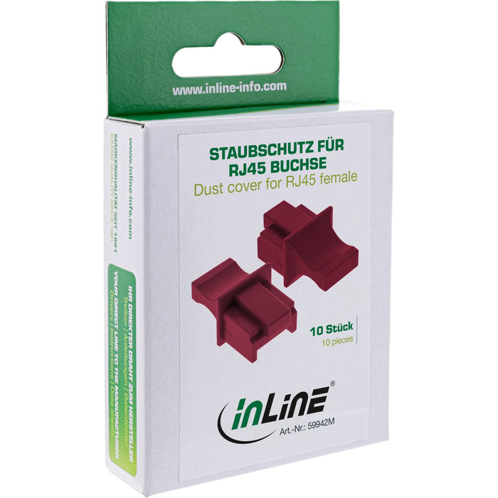 Inline Guardapolvo Para Rj45 Hembra Rojo Oscuro 10uds.