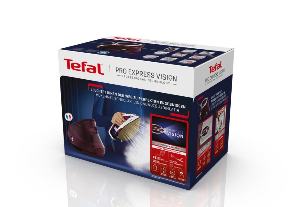 EAN 3121040082645 - Tefal Pro Express Vision GV9810 3000 W 1,1 L Durilium AirGlide Autoclean soleplate Rojo, Blanco imagen 16