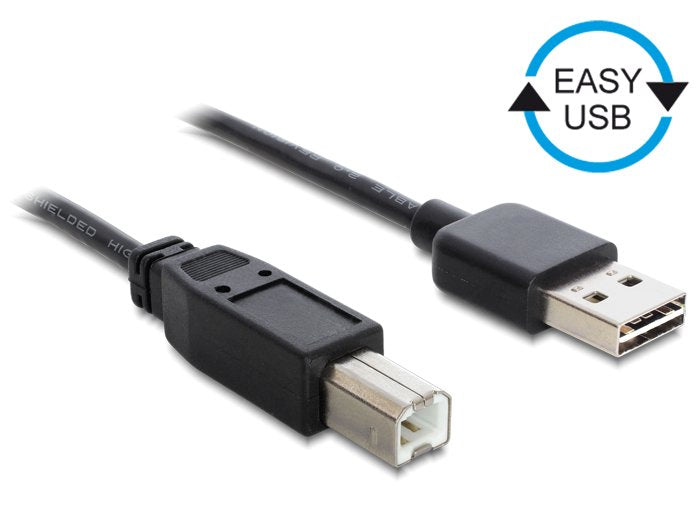 Delock Cable Easy-Usb 2.0 Type-A Macho  Usb 2.0 Type-B De 0,5 M Negro