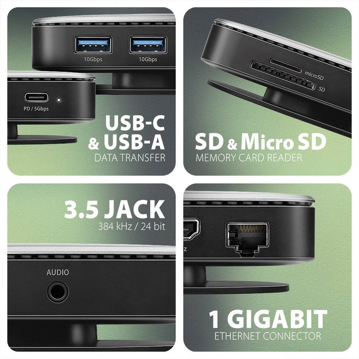 EAN 8595247908438 - Axagon HMC-UFO USB-C Hub M.2 SATA/NVMe 1 Gbit/s Ethernet 384 kHz Audio Alámbrico USB 3.2 Gen 2 (3.1 Gen 2 imagen 6
