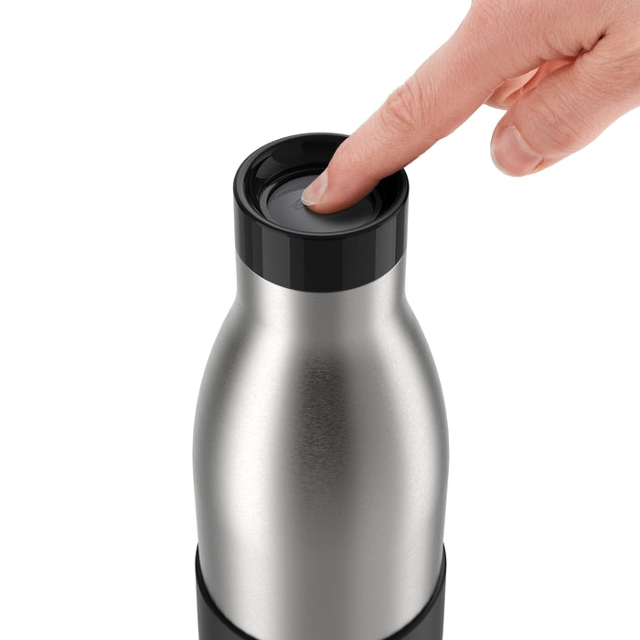EAN 4009049537405 - EMSA Bludrop Sleeve N3111100 bidón de agua Uso diario 700 ml Acero inoxidable Negro, Acero inoxidable imagen 4