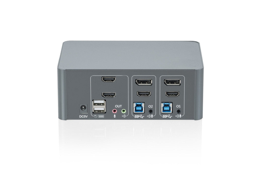 Digitus Kvm Switch, 2-Port, Dual-Display 4k,Display / Hdmi