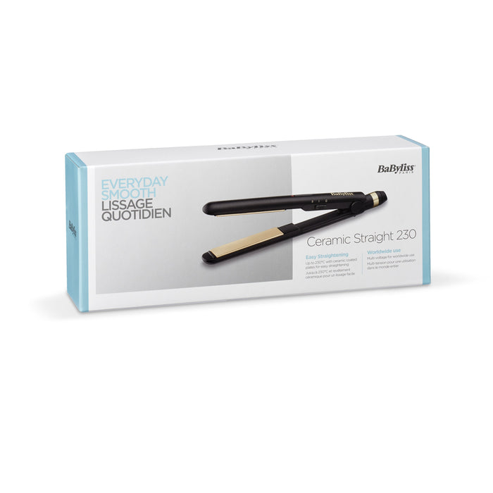 EAN 3030050153606 - BaByliss Ceramic Straight 230 Plancha de pelo Caliente Negro 40 W 2 m imagen 5