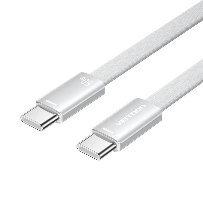 Vention Flat Usb 2.0 Usb-C M-M Cabl 3a Cable 1m Silver Aluminum