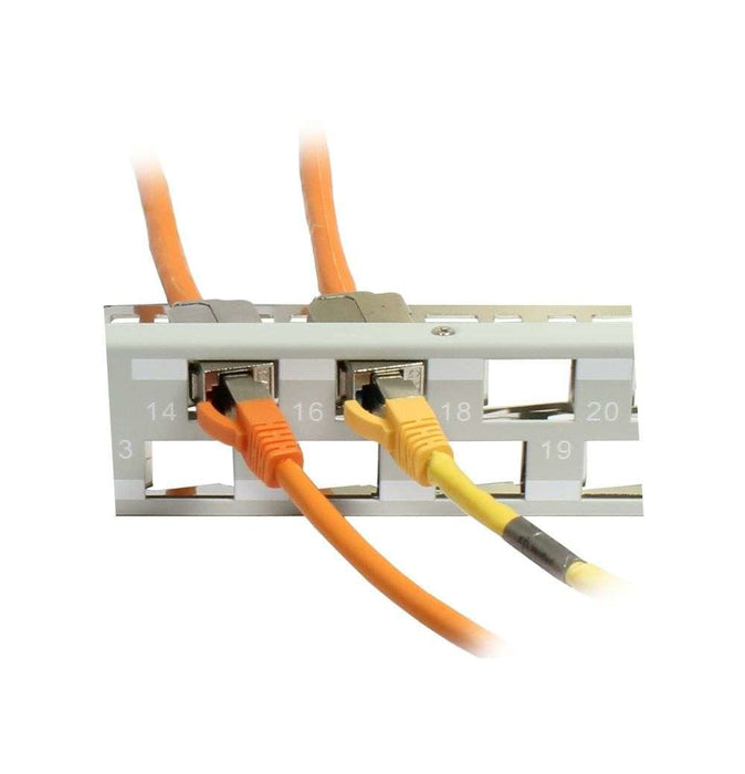 Keymone,Modulträger, 19\"Patchpanel Para 24xtp-Modul, 1he(T 96mm) 45grad Schrägauslass, Lichtgris, Synergy 21,