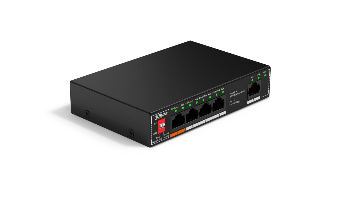 EAN 6923172571427 - Dahua Technology PoE SF1005P No administrado L2 Fast Ethernet (10/100) Energía sobre Ethernet (PoE) Negro imagen 1