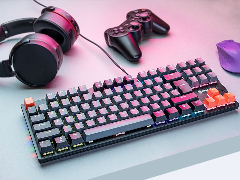 EAN 5907512873106 - Tracer Strike 87 teclado Juego USB QWERTY Inglés Negro, Gris, Naranja imagen 5