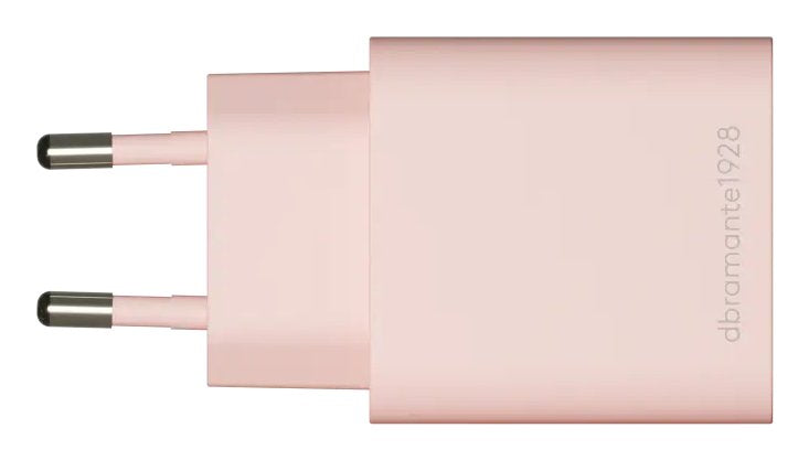 Dbramante1928 Re-Charge Adaptador De Corriente 20 Vatios 2 Conectores De Salida (Usb-C Usb) Rosa Europa