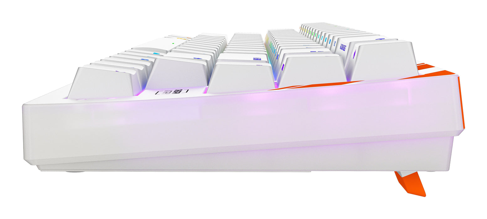 Cherry K5 Pro Tmr Compact, Con Cable, Usb, Mechanischer Switch, Qwerty, Rgb-Led, Naranja, Blanco