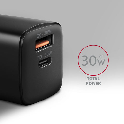 EAN 8595247907103 - Axagon ACU-PQ30 Ladegerät QC3.0, 4.0/AFC/FCP/PPS/Apple+ PD USB-C, 30W - schwarz - Kompaktes Ladegerät - 1 imagen 2