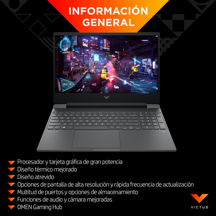EAN 198122312030 - HP Victus Gaming Victus 15-fa0049ns Intel® Core™ i7 i7-12650H Portátil 39,6 cm (15.6") Full HD 16 GB DDR4- imagen 9