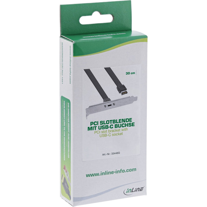 Inline Slot Bracket Usb Type-C A Usb 3.1 Panel Frontal Key-A Internal, 0.5m