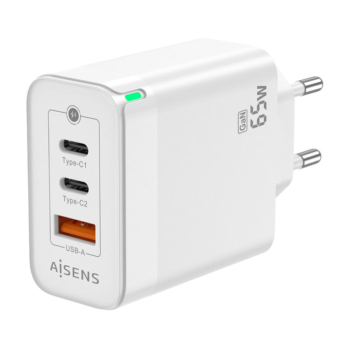 EAN 8436574708745 - AISENS ASCH-65W3P007-W cargador de dispositivo móvil Universal Corriente alterna Carga rápida Interior imagen 2