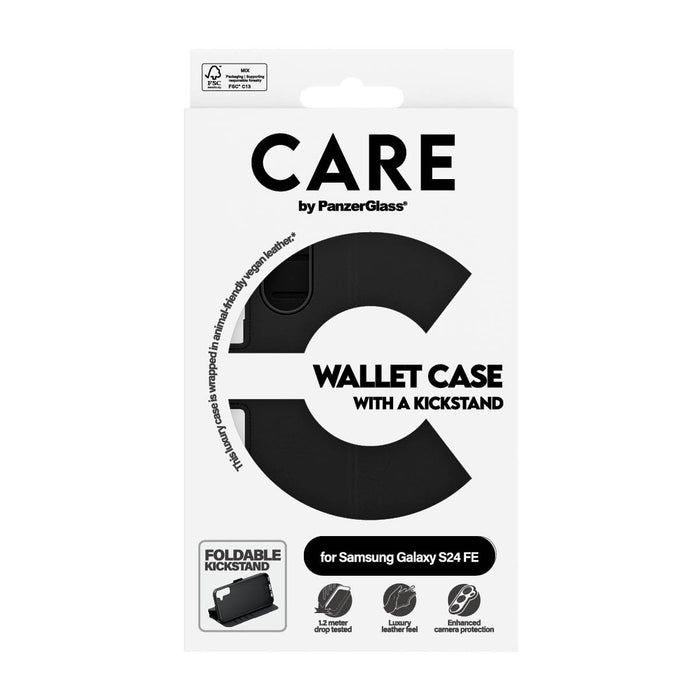 EAN 5715685012433 - PanzerGlass CARE™ by ® Wallet Case w. Kickstand Samsung Galaxy S24 FE 5G funda para teléfono móvil Negro imagen 3