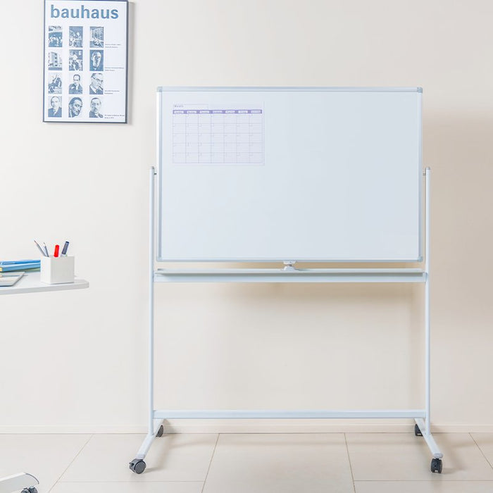 Dry Erase Whiteboard, Mobile,  Double-Sided, Metal, 120x80cm