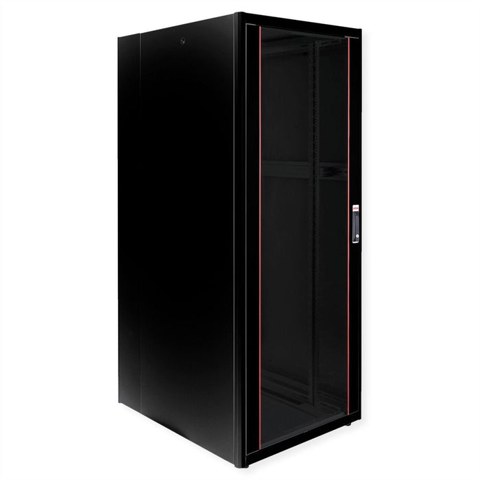 Roline 19-Zoll Netzwerkschrank Basic 42 He, 800x1000 Bxt Glastr Schwarz