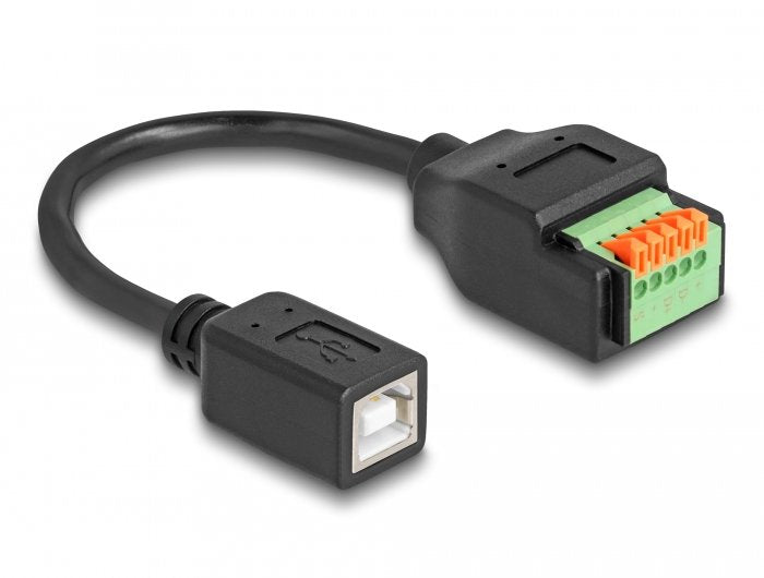 Adaptador Usb 2.0 Delock, Conector Usb-B > Bloque De Terminales De 5 Pines Negro, 15 Cm