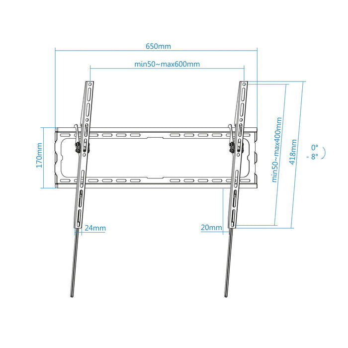 EAN 8433281011977 - TooQ LP1081T-B soporte para TV 2,03 m (80") Negro imagen 3