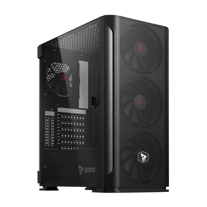 Caja Pc Savio Shadow X2 De Malla/Cristal Para Ordenador Negro