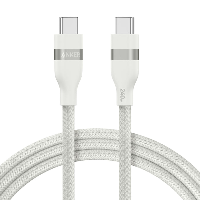 Anker Usb-C Auf Usb-C Cable 90cm 240w Upcycled Geflochten Pcr Soft-Touch Weich Und Robust Usb-If Zertifiziert Weiss