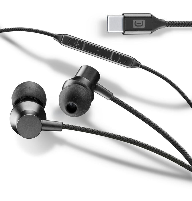 EAN 8018080353970 - Cellularline 8018080353970 Alámbrico Dentro de oído Llamadas/Música USB Tipo C Negro imagen 1
