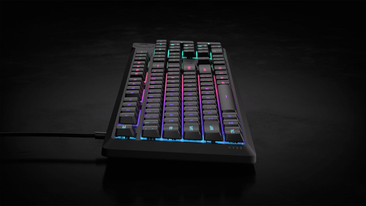 Corsair Tas K55 Core Negro Rgb, Rubberdome, Mechanical,Usb