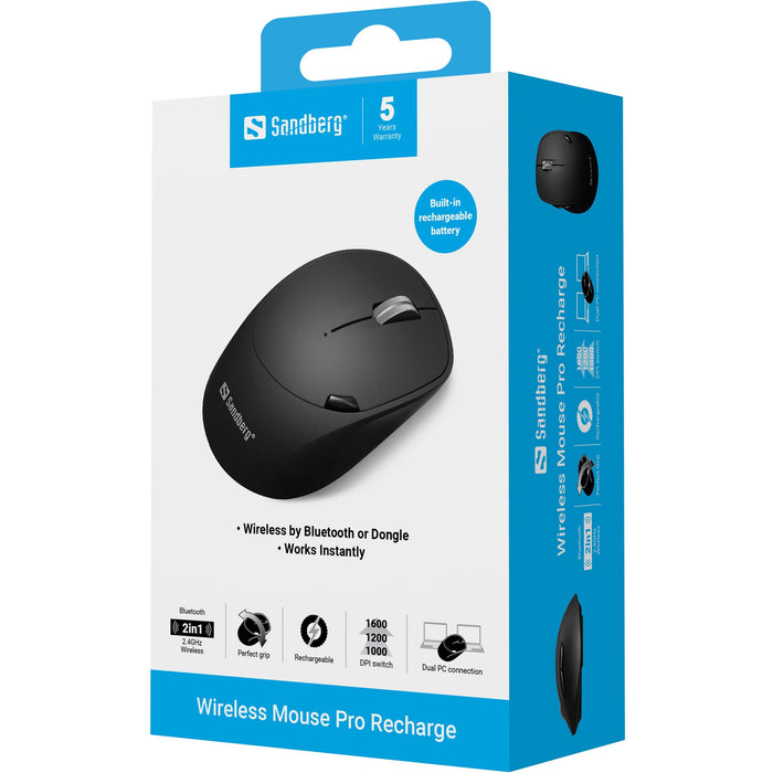 EAN 5705730631023 - Sandberg 631-02 ratón Oficina mano derecha RF Wireless + Bluetooth 1600 DPI imagen 7