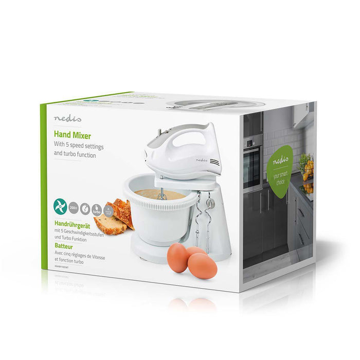 EAN 5412810330225 - Nedis KAHM110CWT batidora Batidora de mano 200 W Gris, Blanco imagen 14