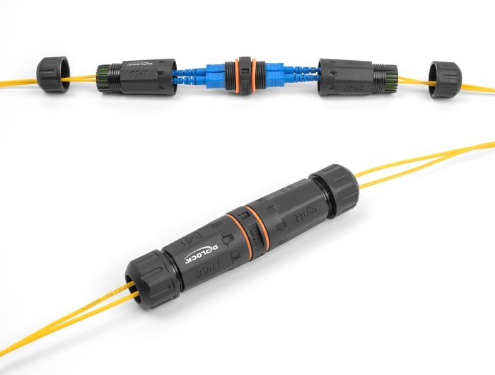 Delock 88148 Conector De Cable De Fibra Óptica Sc Duplex Hembra A Sc Duplex Hembra Apc Con Rosca M20 Ip68 Resistente Al Polvo Y Al Agua