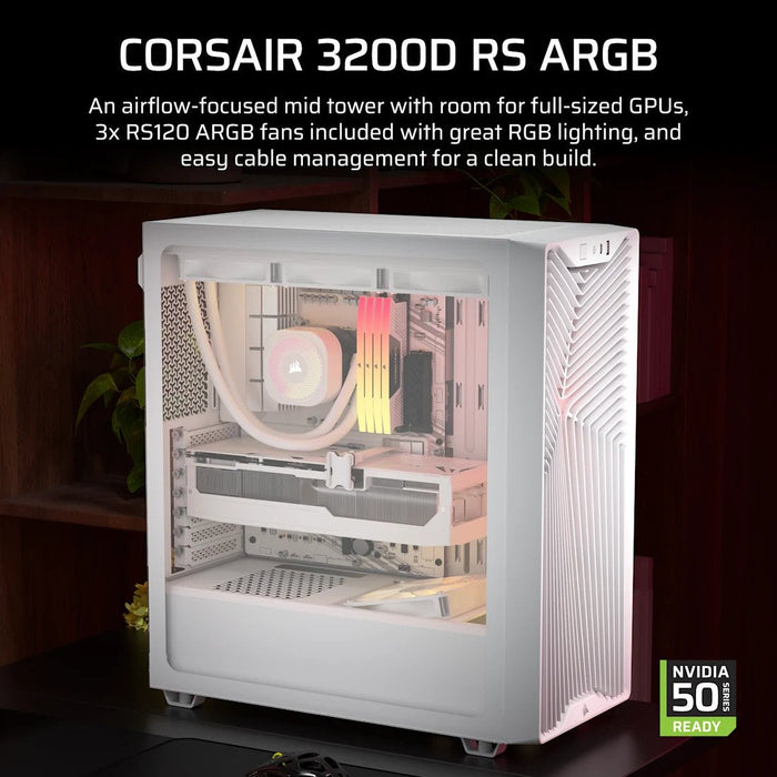 Caja Pc Corsair 3200d Rs Mid-Tower Performance White Cc-9011335-Ww
