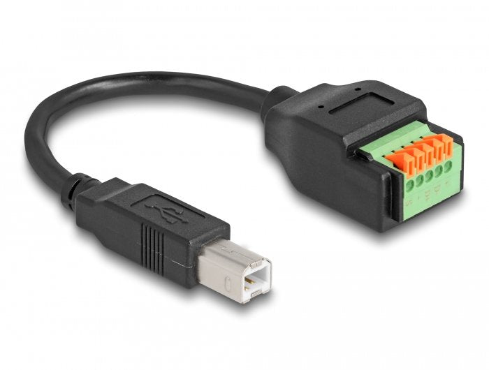 Adaptador Usb 2.0 Delock, Enchufe Usb-B > Bloque De Terminales De 5 Pines Negro, 15 Cm