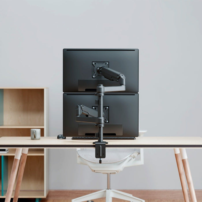 Aisens Soporte De Mesa Eco Contrapeso Giratorio E Inclinable Para Monitor/Tv 9kg (3 Pivotes, 2 Brazos) De 17-32, Negro