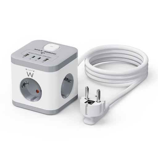 EAN 8052101434224 - Ewent EW3863 base múltiple 1,5 m 3 salidas AC Interior Gris, Blanco imagen 1