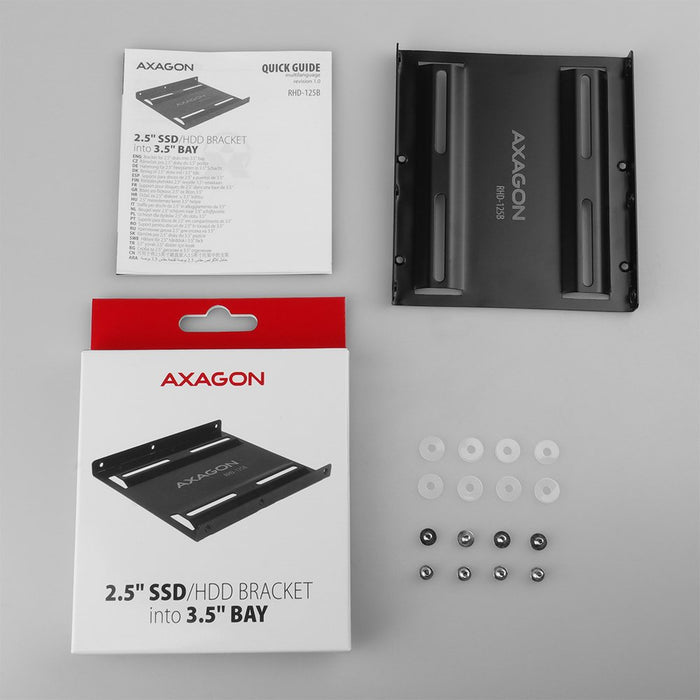 EAN 8595247905482 - Axagon RHD-125B Halterahmen für 1x 2.5\" im 3.5\" Slot - schwarz Negro Metal imagen 7