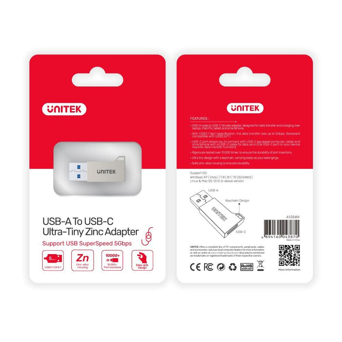 EAN 4894160043870 - UNITEK A1034NI cambiador de género para cable Plata imagen 4