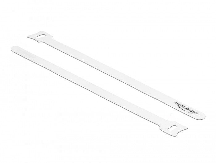Delock Klett-Cablebinder L 250 X B 12 Mm Weiss 10 Stück