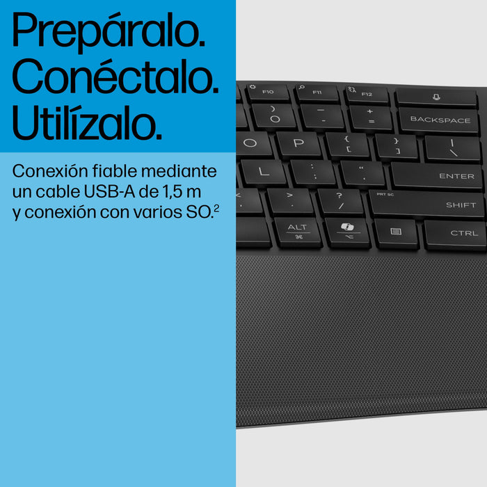 EAN 0197498232683 - HP 485 Comfort Wired Keyboard teclado Oficina USB Negro imagen 7