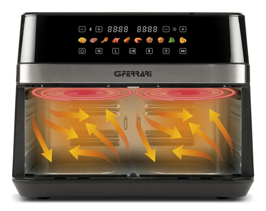 Freidora  G3 Ferrari G10223 Doble 12 L Independiente 2200 W Freidora De Aire Caliente Negro, Acero Inoxidable