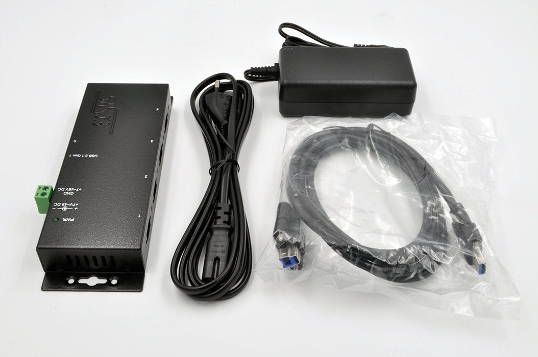 Usb 3.2 Gen1 Hub 4-Port Extern Negro Inkl.12v Netzt.+Usb3.0 Cable