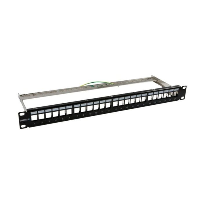 Keymone,Modulträger, 19\"Patchpanel Para 24xtp-Modul, 1he(T152mm), Negro, Synergy 21,
