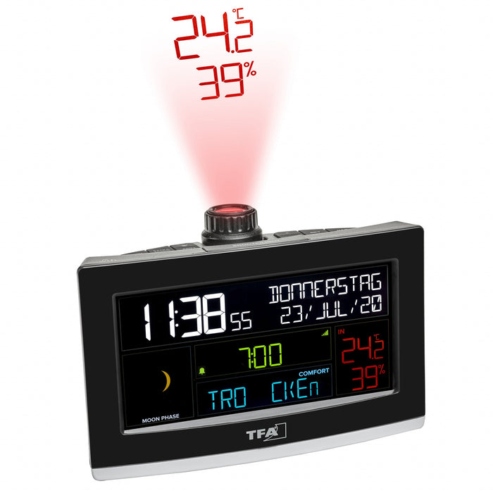 Tfa View Show 35.8002.01 Quarz Wlan Tischuhr Digital Negro
