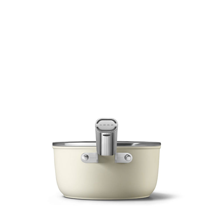 Smeg Spf2012crm Kochtopf, 20 Cm, Keramik, Edelstahlgriff, Mattcreme