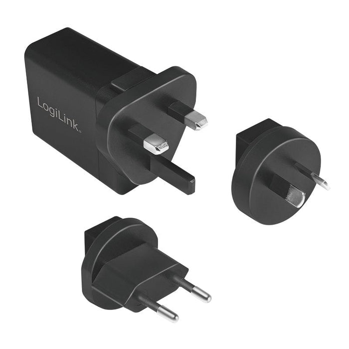 Logilink Usb-A Travel Charger, 18 W, Gan, 1-Port, 1x Usb-A (Qc), Negro