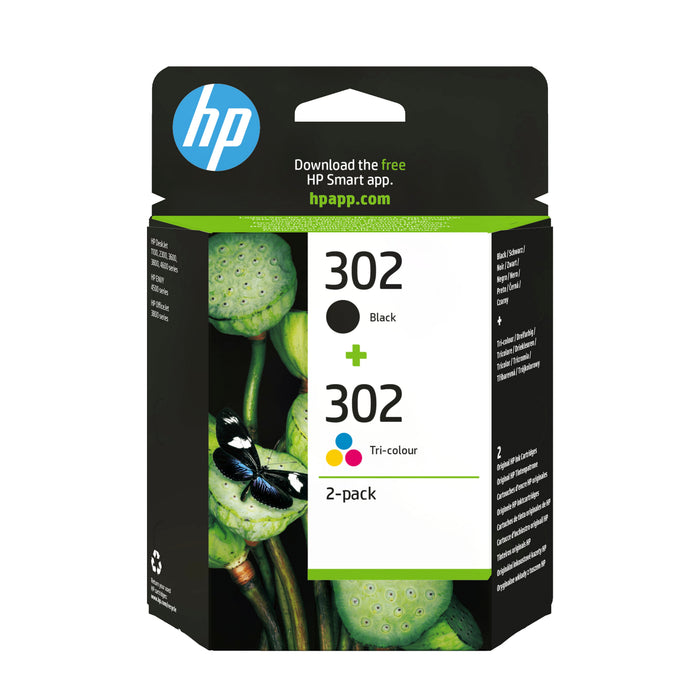 EAN 0190780475898 - HP 302 2-pack Black/Tri-colour Original Ink Cartridges cartucho de tinta 2 pieza(s) Rendimiento estándar  imagen 1