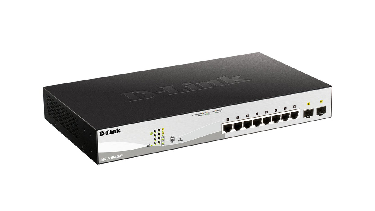 Switch D Link 10 Puertos Gestionable 8 Gigabit Ethernet 10 100 100 Poe 2 Sfp