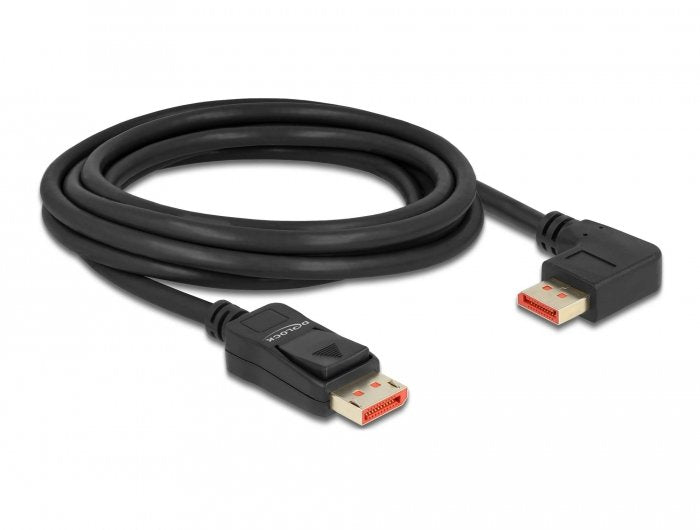 Delock Cable Displayport Macho Recto A Macho 90° Izquierda Angular 8k 60 Hz 3 M